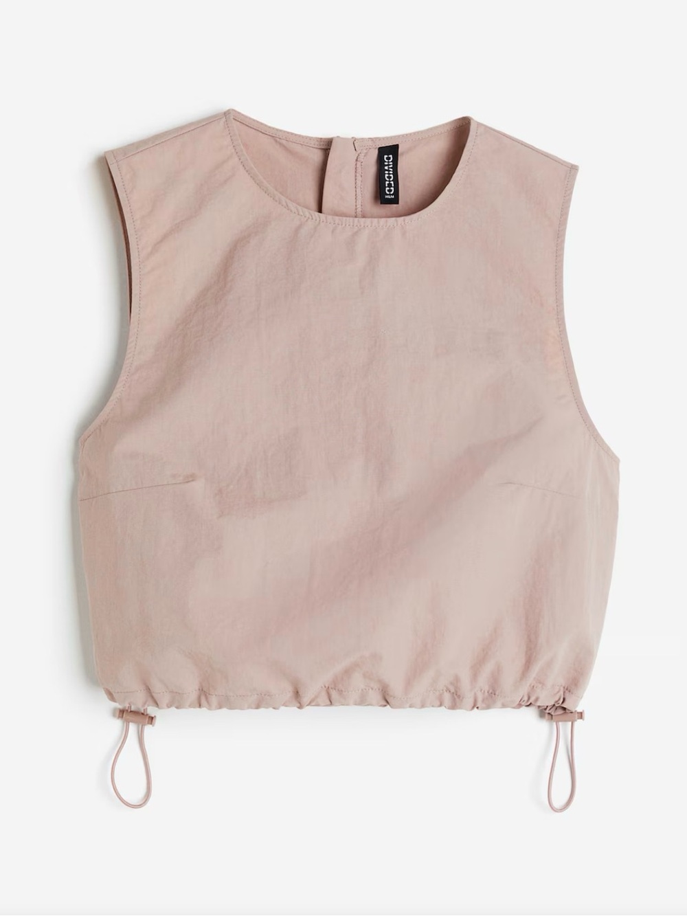 H&M Women's Blush Pink Drawstring Crop Tank